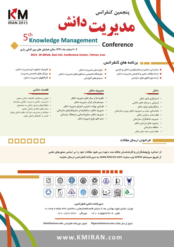 پوستر پنجمین کنفرانس مدیریت دانش