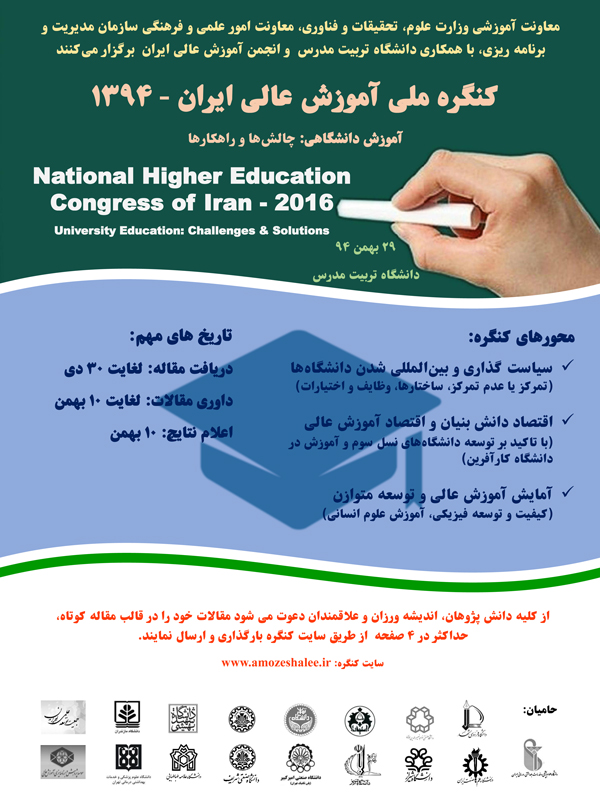 پوستر کنگره ملی آموزش عالی ایران-1394