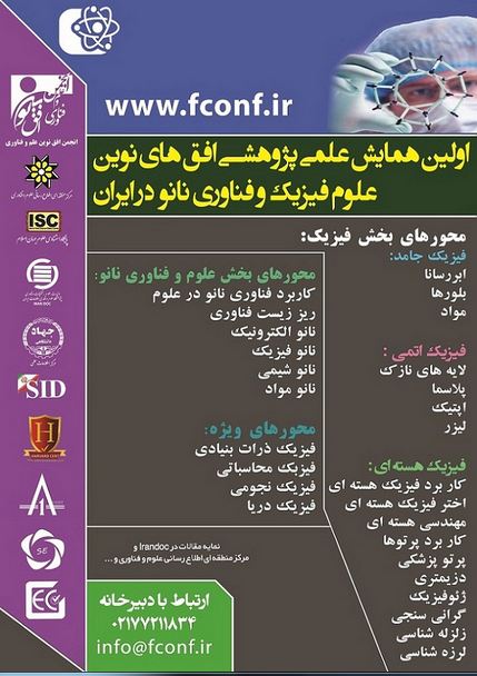 پوستر اولین همایش علمی پژوهشی افق های نوین علوم فیزیک و فناوری نانو در ایران
